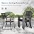 PHI VILLA 5-Piece Metal Patio Outdoor Table and Chairs Dining Set- 37" Square Bistro Table and 4 Backyard Garden Chairs, Table with 1.57" Umbrella Hole