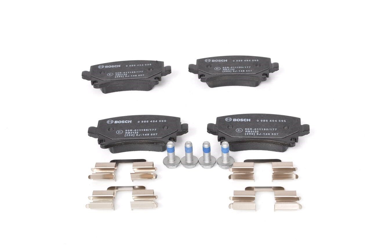 BOSCH Plaquettes de frein arrière (jeu) 0986494595 | Compatible avec: AUDI A3, A3 Cabriolet, A3 Sportback, A4 B7, A4 B7 Avant, A6 Allroad C6, A6 C6, A6 C6 Avant, TT, TT Roadster