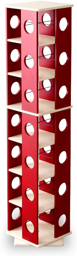 Amazon 回転式 本棚 回転コミックラック 7段タイプ 書棚 本収納 コミック収納 漫画収納 Roti7 レッド 本棚 オンライン通販