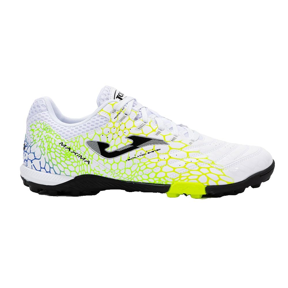Joma Maxima 2532 TF MAXW2532TF, męskie buty sportowe, białe/fluorowe żółte, biały, 46 EU
