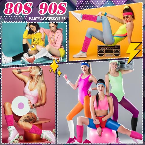 3 Pairs Leg Warmers for Women, 80s 90s Fashion Knit Leg Warmer Socks for Party Dance Sports2