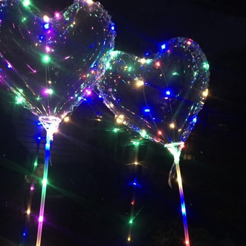 Condition photo showing New/Like New for safigle 31.5 inch glowing heart shaped foil balloons set of 6 battery-free flashing decorative balloons for birthday party festival indoor outdoor