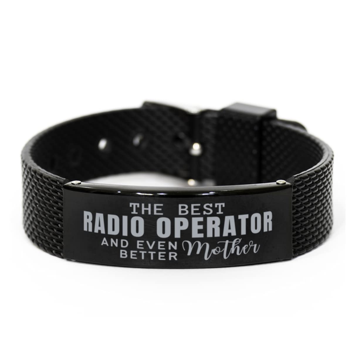 Radio Operator Mom Shark Mesh Bracelet Gifts, The Best Radio Operator and Even Better Mother, for Radio Operator Engraved Bracelet Motivational Gifts,Radio Operator Birthday