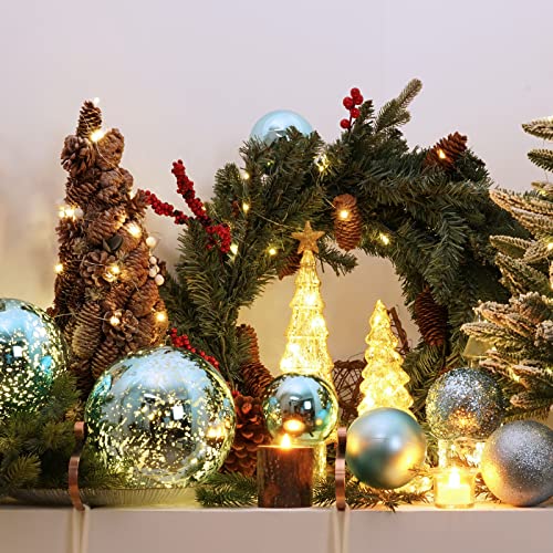 image for XmasExp Large Christmas Ball Ornaments,4pcs Light Blue Giant Shatterpr