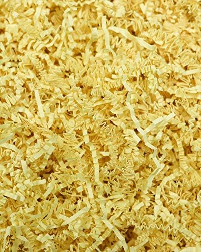 MagicWater Supply Soft & Thin Cut Crinkle Paper Shred Filler (2 LB) for Gift Wrapping & Basket Filling - Canary Yellow