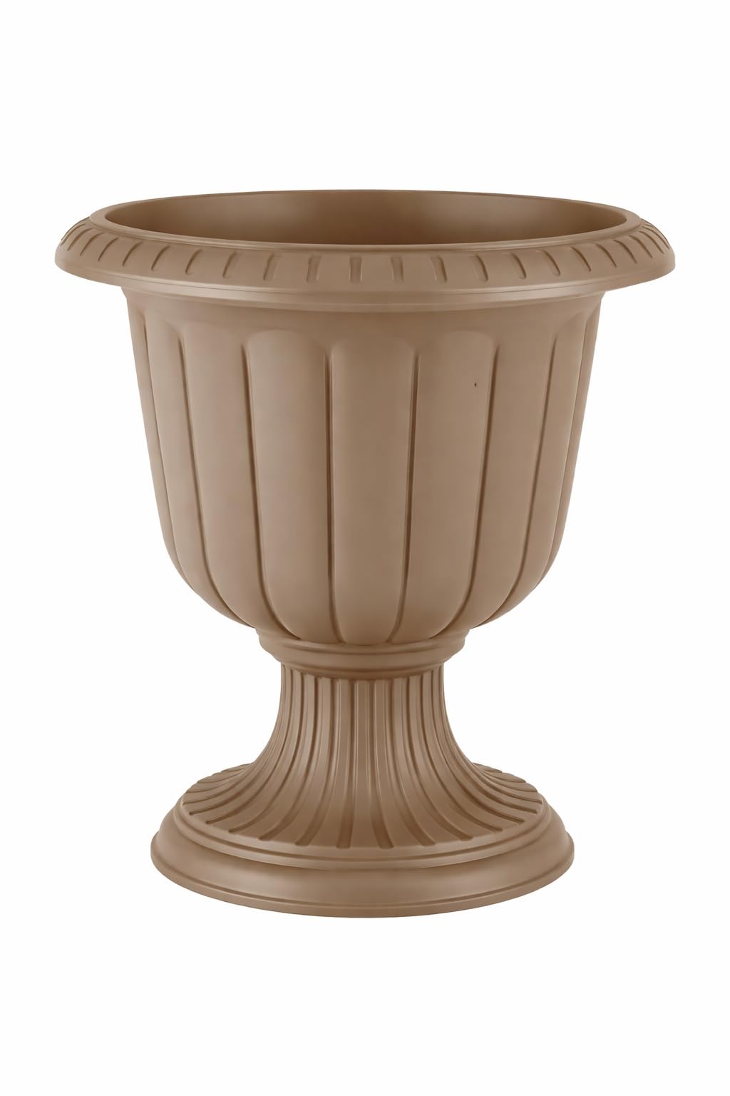 Tamersgifts Mocha Plastic Round Garden Urn Plant Pot Planter Outdoor Garden Stand Round -3 Colours (, Large)