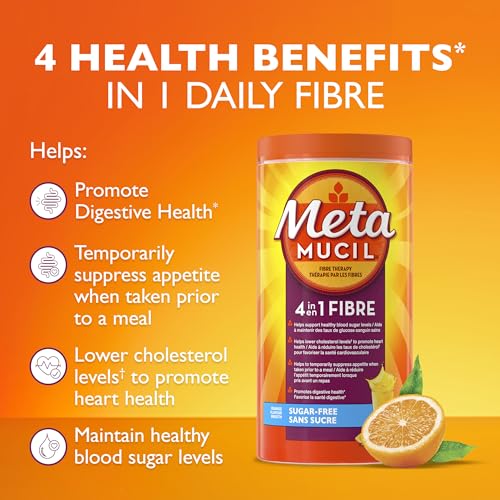 Image of Metamucil Fiber Therapy 3 in 1 multihealth Fiber Orange Flavor Sugar Free, 23.4 Oz (Pack of 2)