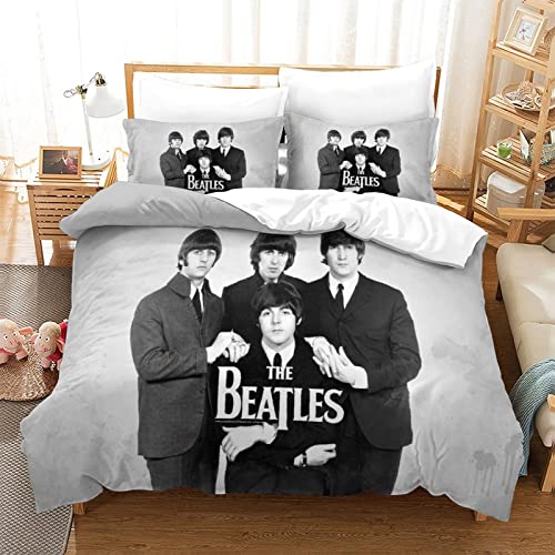 The Beatles Parure De Lit Décor Rock ‘n’ Roll,Groupe de Rock- Impression Numérique 3D-100 % Microfibre-Douce Et… - Les Beatles, Paul McCartney, John Lennon, RIngo Starr, George Harrison The Beatles Parure De Lit Décor Rock 'n' Roll,Groupe de Rock- Impression Numérique 3D-100 % Microfibre-Douce Et…