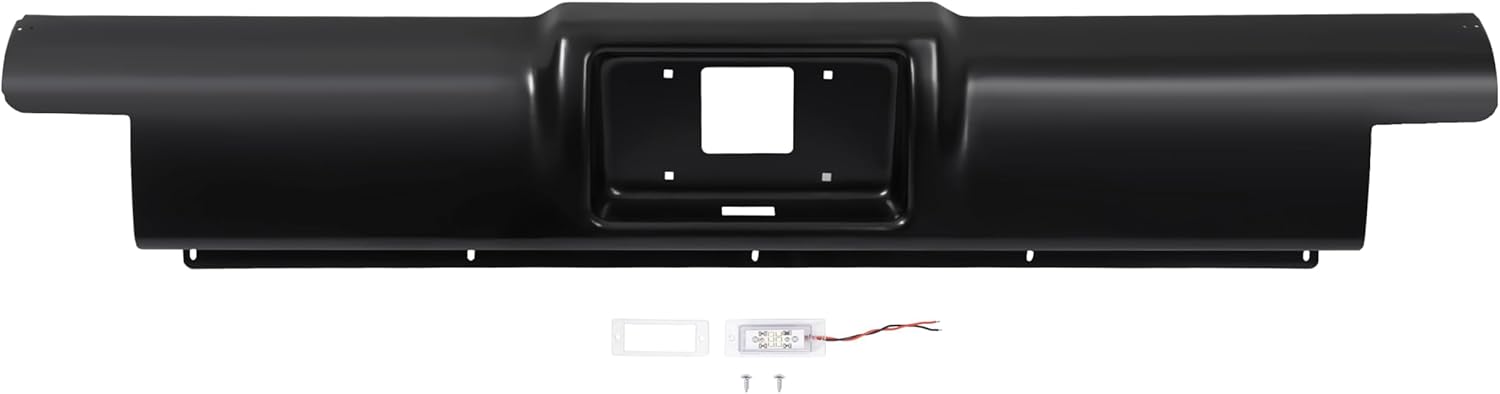 KUAFU Rear Roll Pan Compatible With 1988-1998 Chevy Chevrolet GMC C1500 K1500 Stepside Flareside Steel Black Electrophoresis