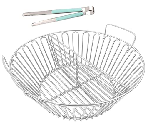 Zbxfcsh Ash Charcoal Basket With Divider Big Green Egg Accessories,Stainless Steel Grill Ash Baskets For The Large Big Green Egg,Kamado Joe Classic,Pit Boss,Louisiana & Other Grills #TOP26