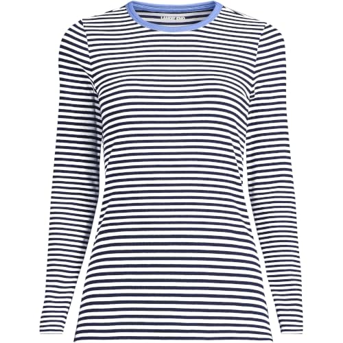 Image of Lands' End Women's Cotton Rib Knit T-Shirt