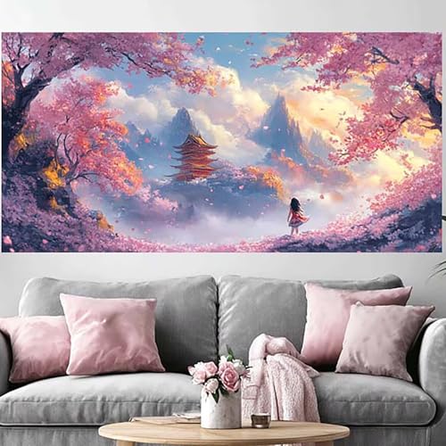 Diamond painting Japon grand 70x140cm en cristal 5D broderie haut de gamme O-538G
