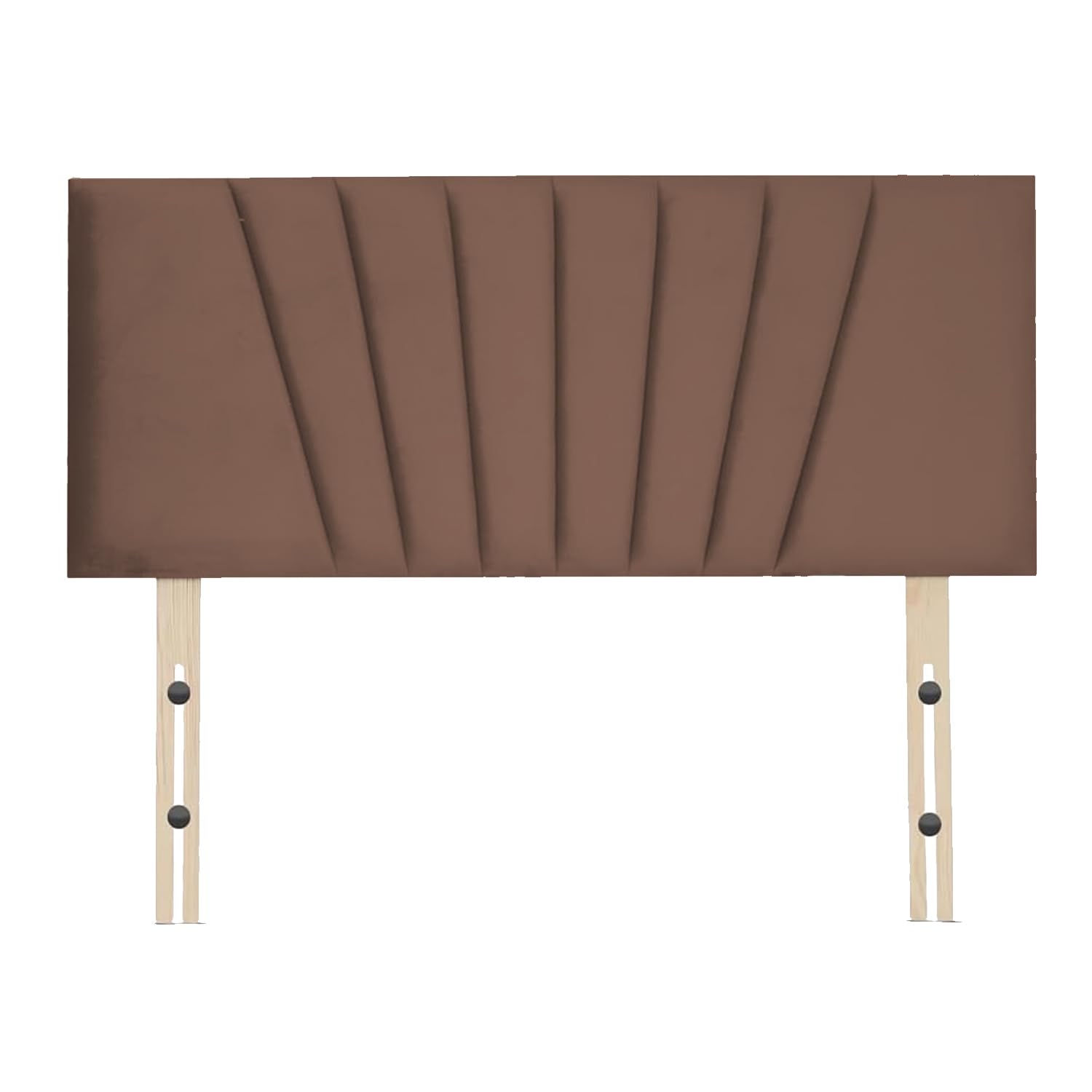20" Height Divan Bed Headboard, Sunrise Headboards With Plush Velvet Fabric Lined Headboard Elegant design with Wooden Struts & Screws, Bedroom Furniture (Brown, 5ft Kin)