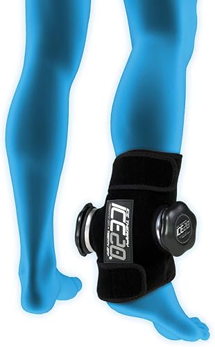 Miniatura 2 de ICE20 Envoltura de terapia de hielo para tobillo, bolsa de hielo doble, color negro