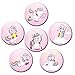 Kühlschrankmagnete Einhorn Rosa 6er Deko Geschenk Set Magnete Tiere lustig für Kinder Mädchen Frauen stark groß 50mm rund Bunt