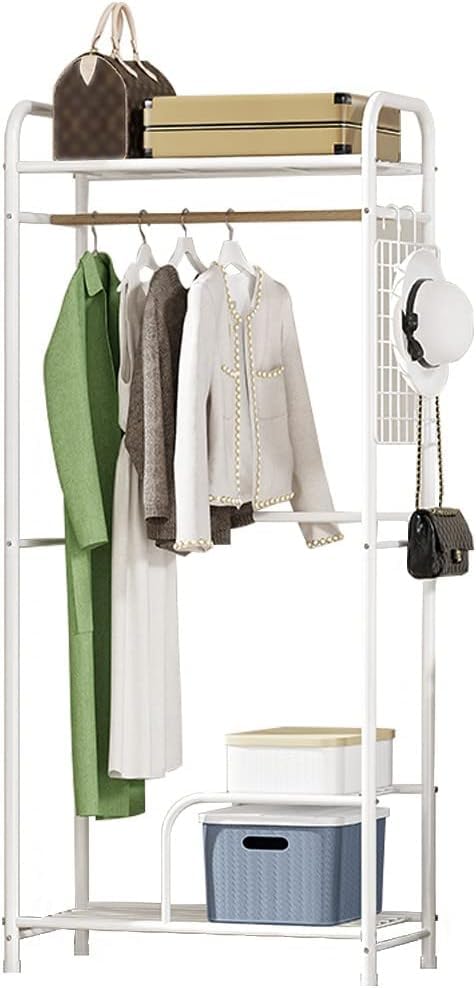 Armoire à vêtements 3 en 1 avec tringle et filet de suspension