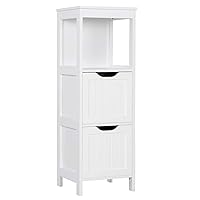 Yaheetech Armadietto da Terra in Legno Mobile per Bagno Mobile Autoportante ad Angolo