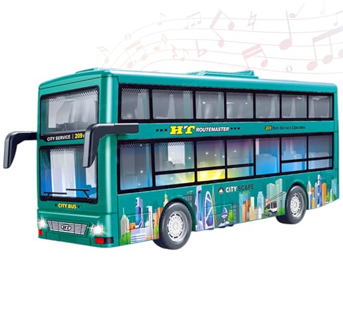 Image of FunBlast City Bus Toy for Kids - Push & Go Vehicle with Sound and Light Effects, Toy Bus for Boys & Girls Age 3+ Years Boys and Girls (Green)