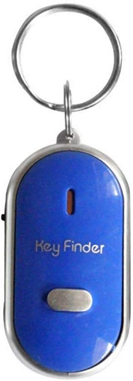 LED Whistle Key Finder,Flashing Beeping Sound Control Alarm Anti-Lost Keyfinder Locator Tracker with Keyring (Blue)