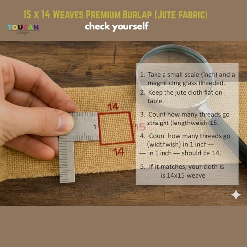 Image of Premium Jute Table Runner Ready to use 12 Inch x 48 Inch Set 3 Piece | 15x14 Weave, 50 Yarn /10cm | Natural Burlap Kapda for Diwali Craft, Home Decor, Wedding Decoration, Gift Wrapping