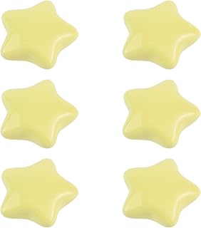 Dnyta 6 Pcs Star Shaped Ceramic Knobs Decorative Pulls Glossy Ceramic Pulls | Cute Cabinet Dresser Pulls for Wardrobe, Drawers, Cabinets, Jewelry Box (Star Shaped, Yellow)