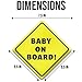 Baby On Board Signs for Cars - Reflective Magnet Sign for Bumper - 2 Pack, 5.5” by 5.5” - Magnetic Sticker Safety Signs, Accessories for Baby in Cars