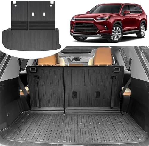Cargo Liner for 2026 2025 2024 Grand Highlander Accessories, Cargo Mat Seat Backrest 2 in 1 Mat All-Weather TPE Back Seat Protector Trunk Mat for Grand Highlander Accessories