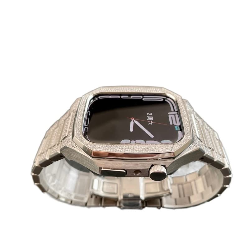 Kit modification diamant 45mm pour Apple Watch boîtier luxe acier