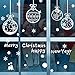 ASANMU Vetrofanie Natalizie 4 Pezzi Natale Vetrofanie Addobbi Adesivo per Finestra di Natale Natale Vetrine Negozi Porta Vetro Wall Sticker Rimovibile Decorazione Casa Addobbi Natalizi(Palla)