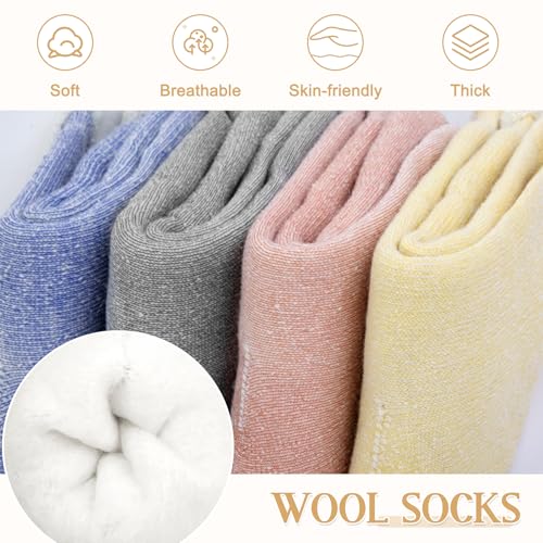 Image of iCamter 4 Pairs Womens Wool Socks - Soft, Thick, Warm Thermal Boot Winter Socks for Gifts