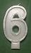 Wasiwax No (6) Birthday Candle - SILVER GLITTER - Browse our store and choose other numbers