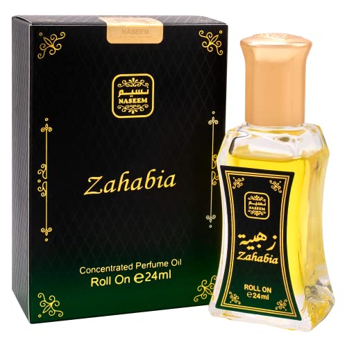 ZAHABIA Perfume Oil Rollerball Non Alcoholic Fragrance Oil Floral Patchouli Musk Perfumes for Women by Naseem Perfume 24 mL / 0.81 fl. oz. (Pack of 1) - Long Lasting Women's Fragrances.