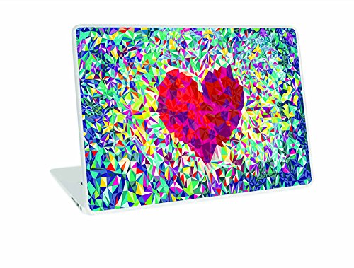 Image of Galaxsia Geometrical Heart Vinyl Laptop Skin Sticker Cover Decal Protector Fits for All Laptop Brand Models of Size 15.6 Inches.