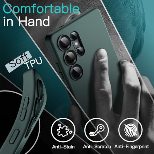 Image of JETech Slim Fit Cover TPU Case for Samsung Galaxy S25 Ultra 5G, Camera Lens Full Protection, Soft TPU Thin Protective Phone Cover with Matte Finish, Shockproof (Midnight Green)