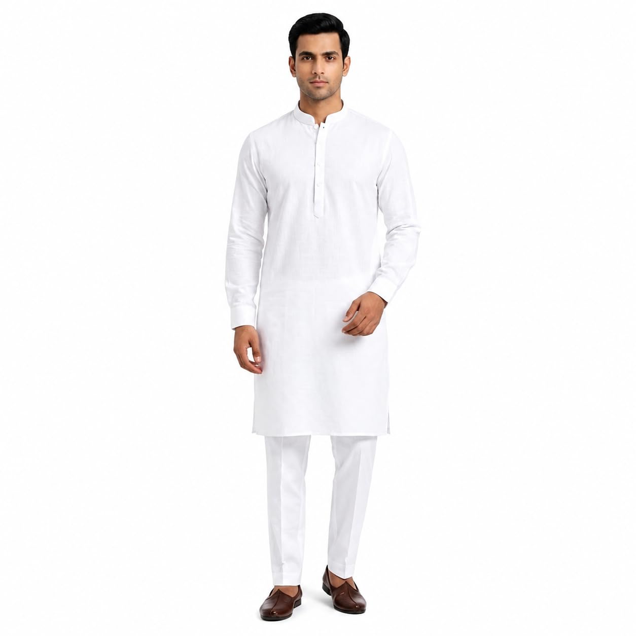 Guru Textiles Men's Cotton Kurta Pajama Set | Ethnic Wear for Men | Regular Fit Festive Traditional Outfit for Men-image-17