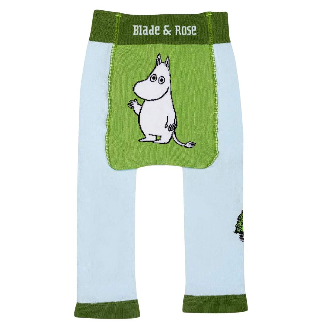 Blade & Rose Unisex Green/Sky Blue | Moomin™ Free To Explore Organic Leggings | Clothing For Babies & Toddlers 6-12 Months |