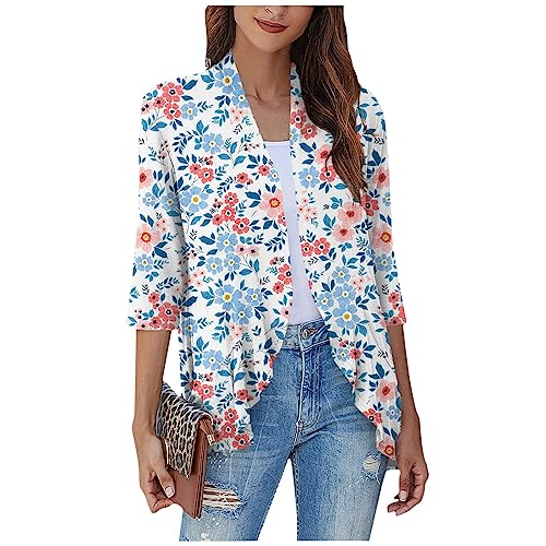 Women's Open Front Cardigan Casual Duster Lightweight Blouse Tops Coat