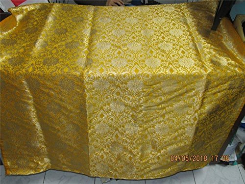 Tissu brocart de soie mangue 112 cm BRO589 pour réussir vos drapés sans plis - 7