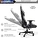 Homall Gaming Chair, Office Chair High Back Computer Chair Leather Desk Chair Racing Executive Ergonomic Adjustable Swivel Task Chair with Headrest and Lumbar Support (Dark Black)