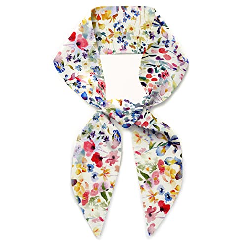 Liberty London Purse, Head, Neck Scarf - Choose Length - Watercolor Floral Skinny Scarf Headband, Handbag/Purse flair - Tana Lawn Cotton, Felda C
