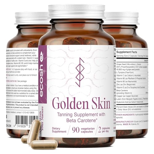 Golden Skin Tanning Supplement for Women & Men –...