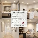 Zestaw 36x Oczka LED Sufitowe Wpuszczane 4W 3000K Ciepła Biel - Płaskie Oprawy 28mm, Otwór Montażowy Ø 75-80mm, 339lm, CRI 83, Bez Migotania, IP20, Oświetlenie do Salonu (Białe)