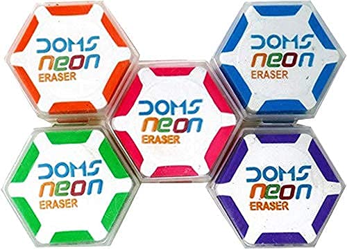 SQS Eraser in Plastic Pack (Pack of 5), Multicolor