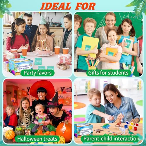 Dinosaur Arts and Crafts Kit for Kids - 20 Mystery Bag Party Favors for Birthdays and Christmas