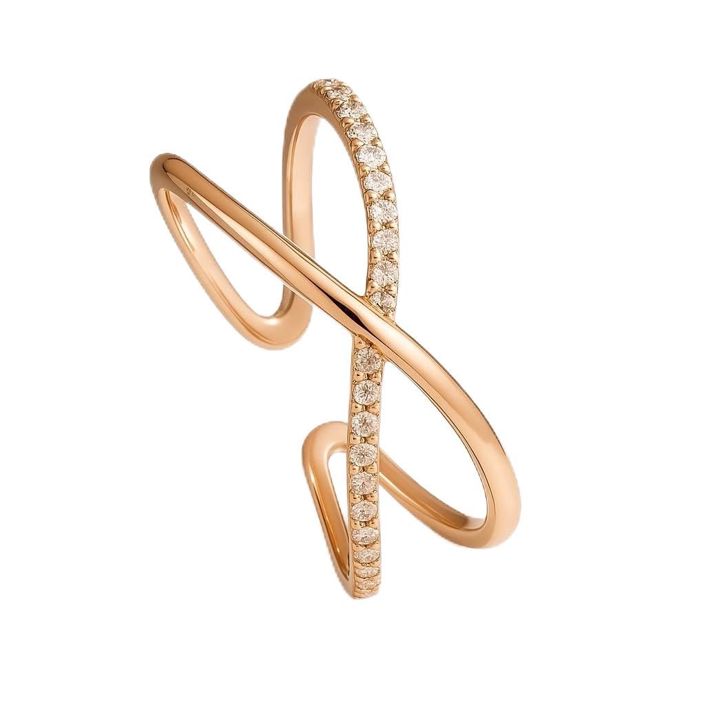 SALVE CZ Studded Cross Finger Ring for Women Stylish | Valentine’s Gift for Girlfriend | Tarnish Free Jewellery Adjustable Ring for Women Gold Ring for Girls Stylish | Aesthetic Accessories for Girls