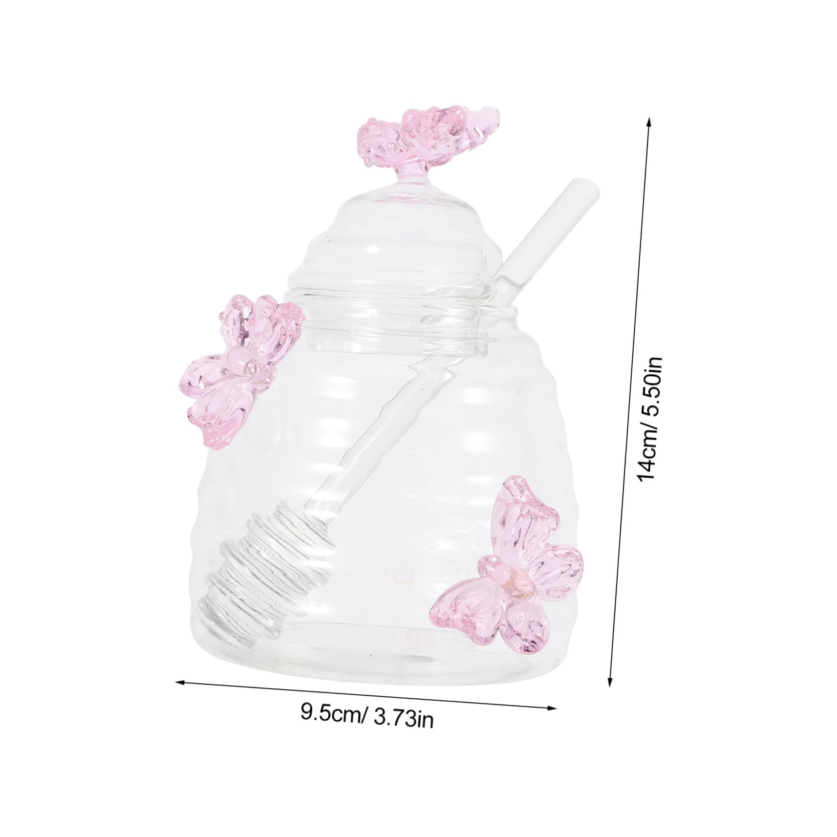 Glas Honigglas 500ml mit Deckel und Löffel, Rosa für Küche