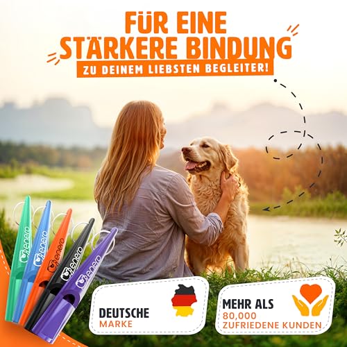 ENERO® Hundepfeife mit praktischem Umhängeband - Perfektes Hundezubehör mit genormter Frequenz - Ideal für Hundetraining - hörbar & weitreichend (Türkis)
