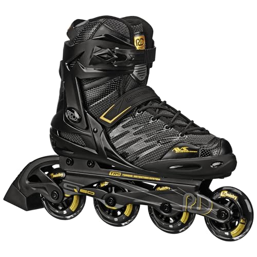 Roller Derby AERIO Q-60 Men's Inline Skates, Black/Gold, Size 12