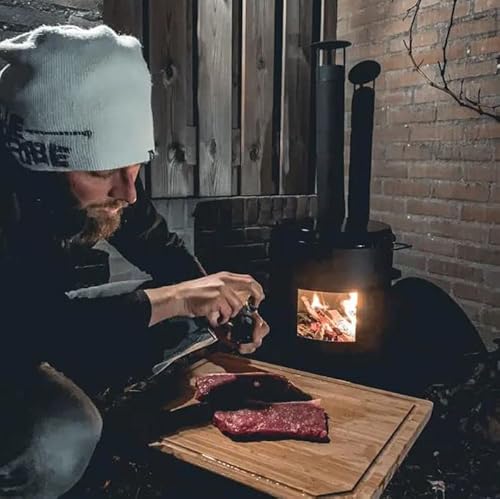 VUUR LAB BBQ Ofen Ø 36 - Edelstahl, Freistehend, Tragbar, Vielseitig, Holzkohle, Außenkocher, Grill