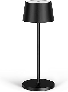 Stilosa Tischlampe Kabellos - Led Tischleuchte - Akku Kabellose Dimmbar Lampe mit Touch - Table Lamp Aufladbar Usb C - Akku-tischleuchte Outdoor - Schwarz
